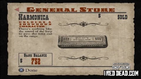 Red Dead Revolver Shop Item Harmonica