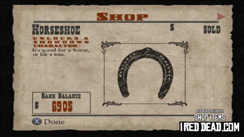 Red Dead Revolver Shop Item Horseshoe