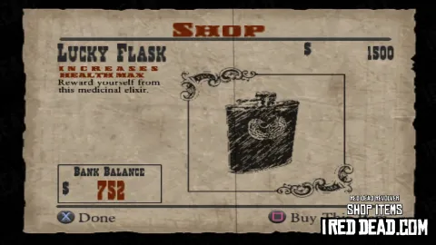 Red Dead Revolver Shop Item Lucky Flask