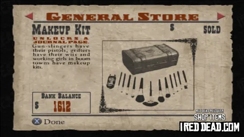 Red Dead Revolver Shop Item Makeup Kit