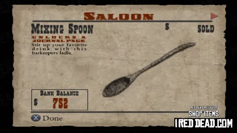 Red Dead Revolver Shop Item Mixing Spoon