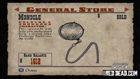 Red Dead Revolver Shop Item Monocle