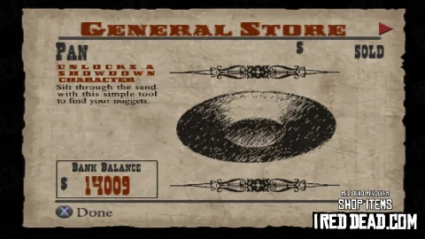 Red Dead Revolver Shop Item Pan