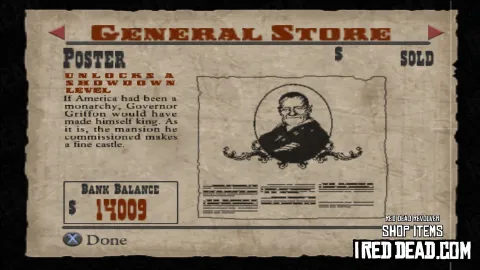 Red Dead Revolver Shop Item Poster