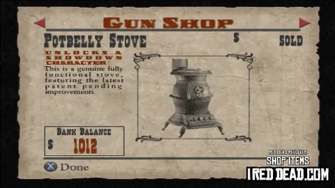 Red Dead Revolver Shop Item Potbelly Stove