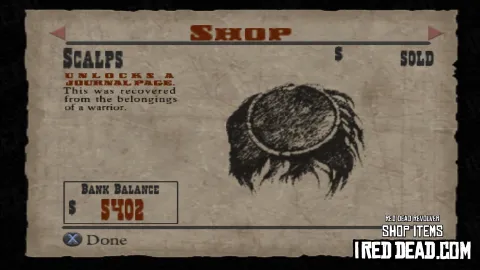 Red Dead Revolver Shop Item Scalps