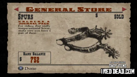 Red Dead Revolver Shop Item Spurs