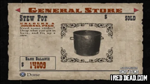 Red Dead Revolver Shop Item Stew Pot