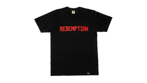 Redemption T-Shirt - Red on Black
