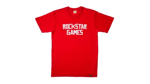 Rockstar Games T-Shirt - White on Red