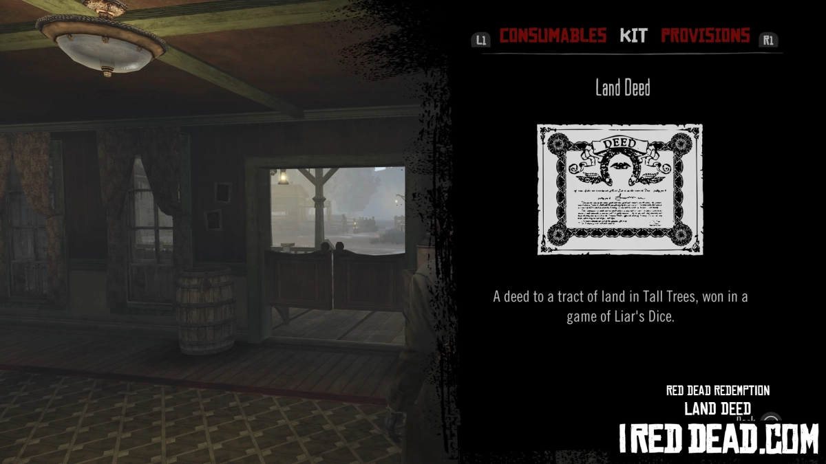 Red Dead Redemption Kit Item Land Deed