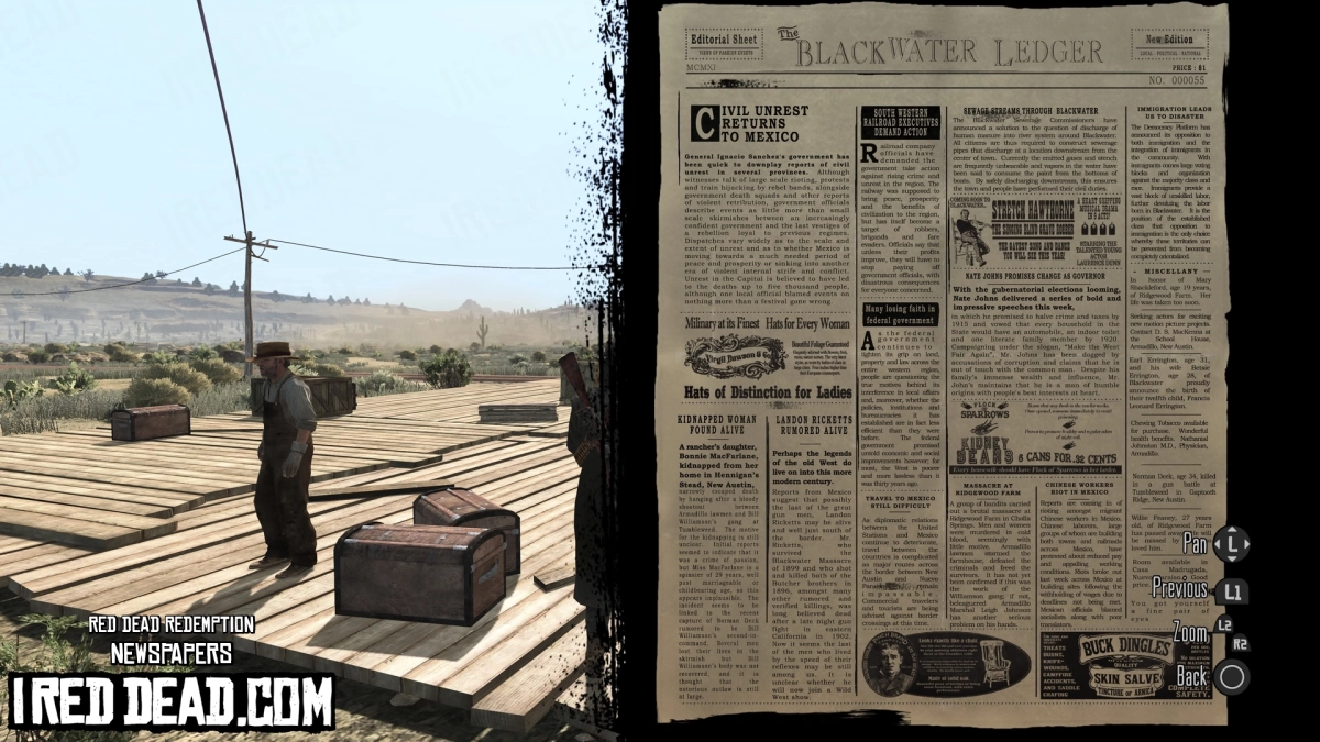 Red Dead Redemption Newspapers Blackwater Ledger No 55