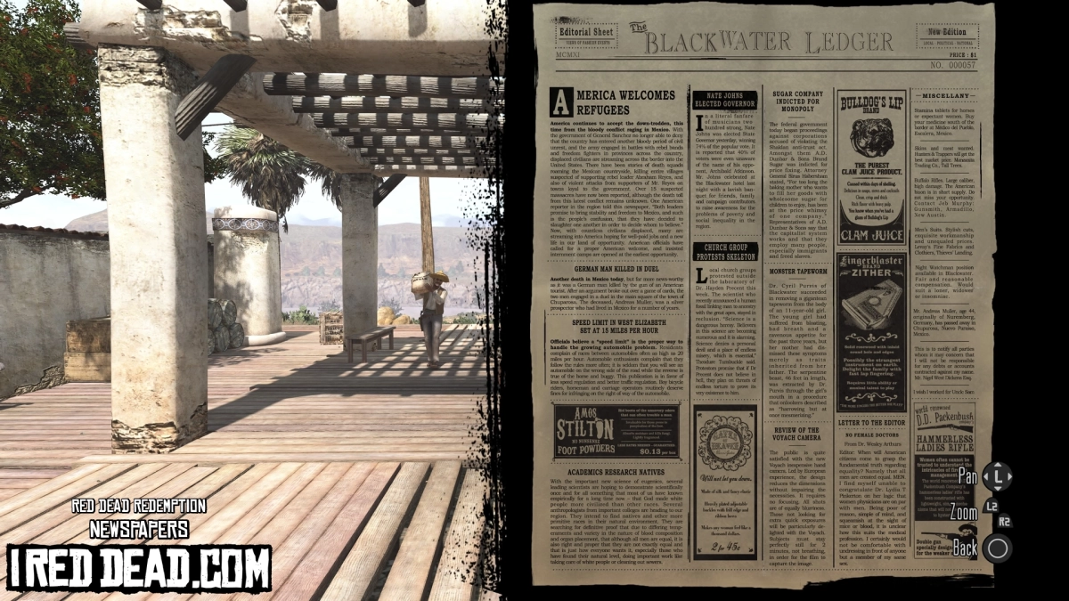 Red Dead Redemption Newspapers Blackwater Ledger No 57