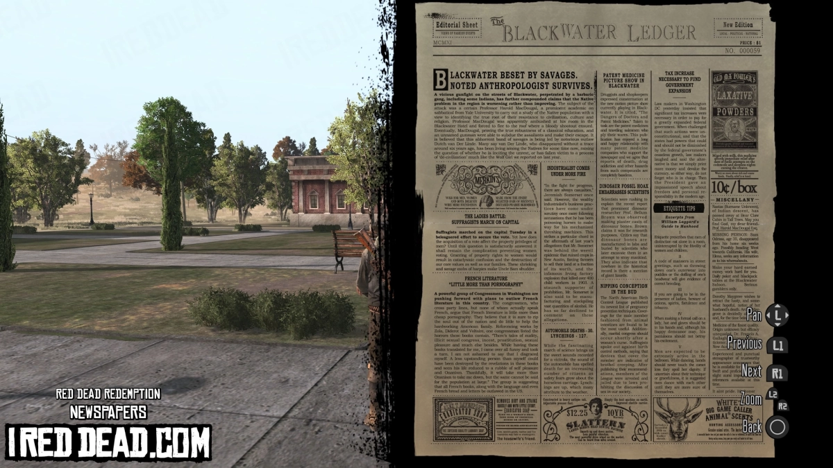 Red Dead Redemption Newspapers Blackwater Ledger No 59