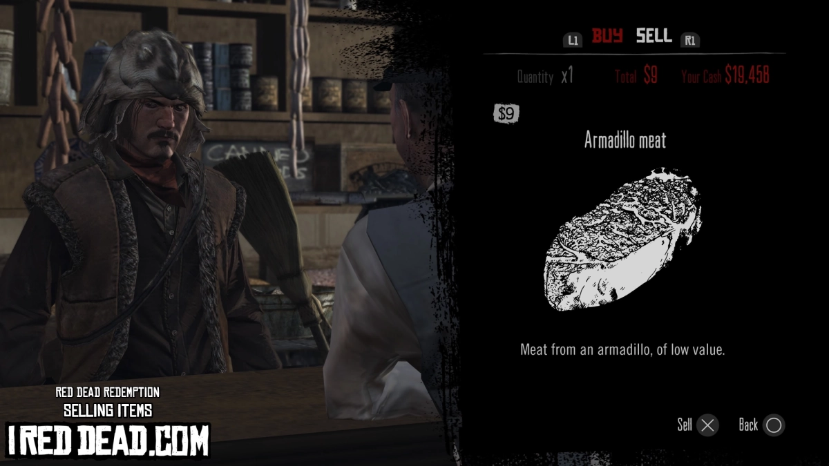 Red Dead Redemption Selling Items Armadillo Meat