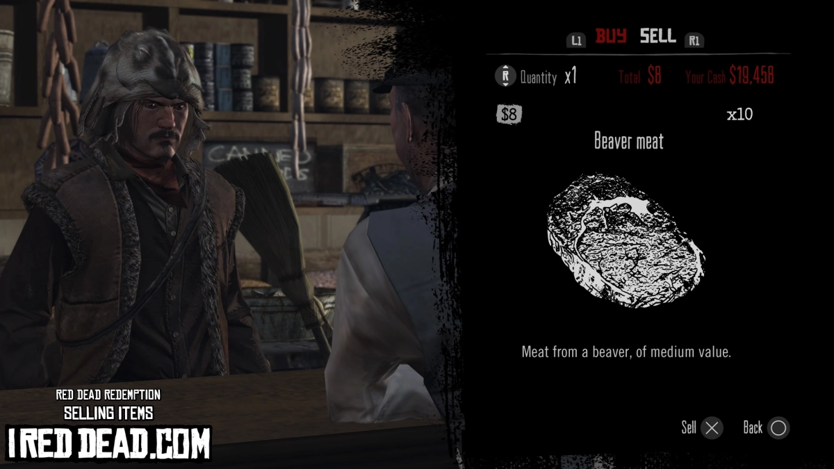 Red Dead Redemption Selling Items Beaver Meat