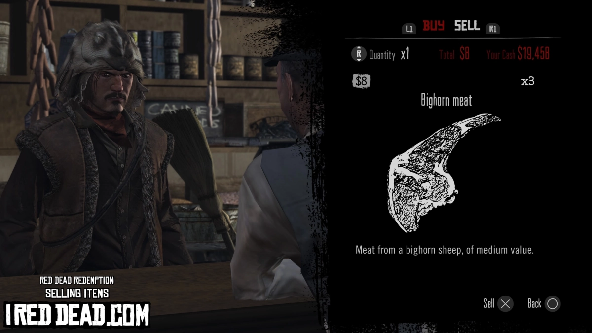 Red Dead Redemption Selling Items Bighorn Meat