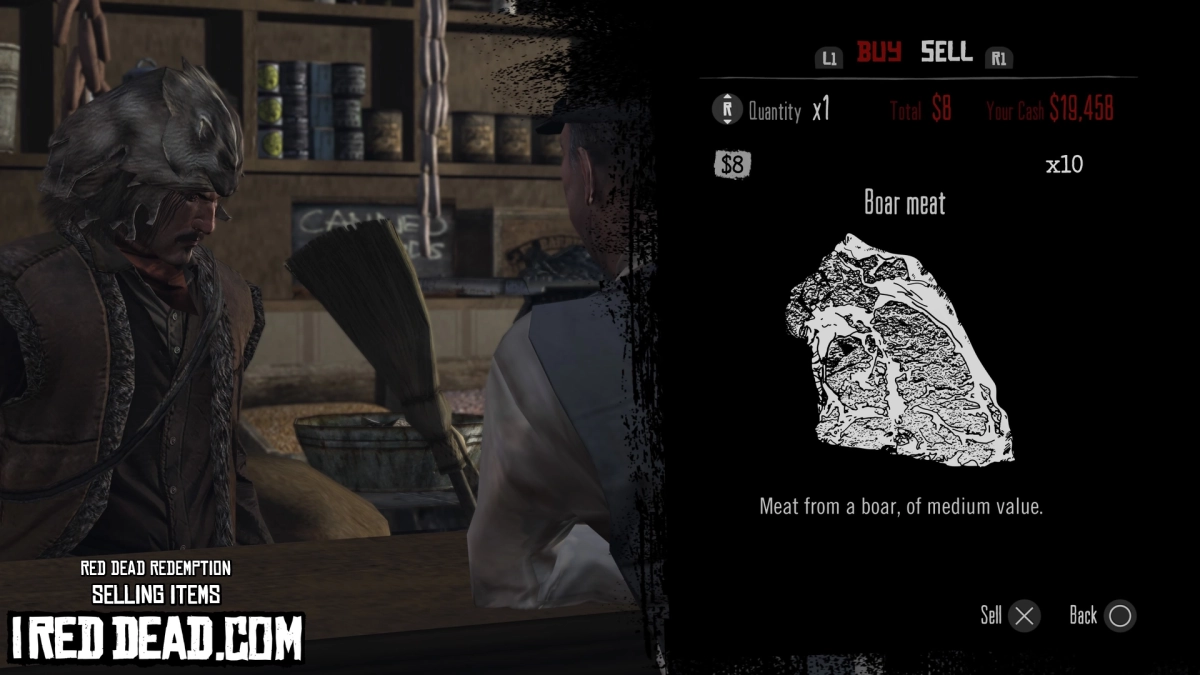 Red Dead Redemption Selling Items Boar Meat