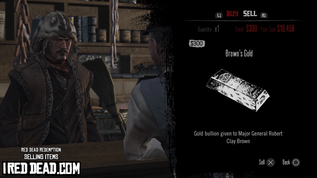 Red Dead Redemption Selling Items Browns Gold