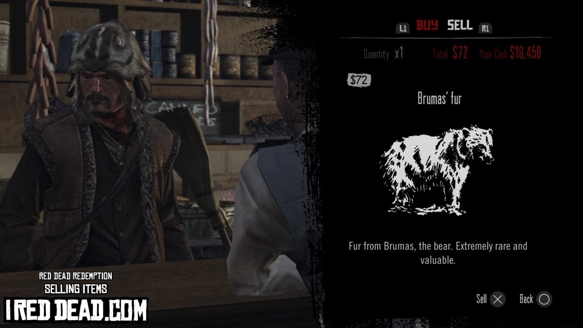 Red Dead Redemption Selling Items Brumas Fur