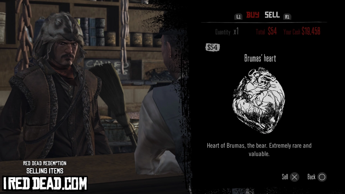 Red Dead Redemption Selling Items Brumas Heart