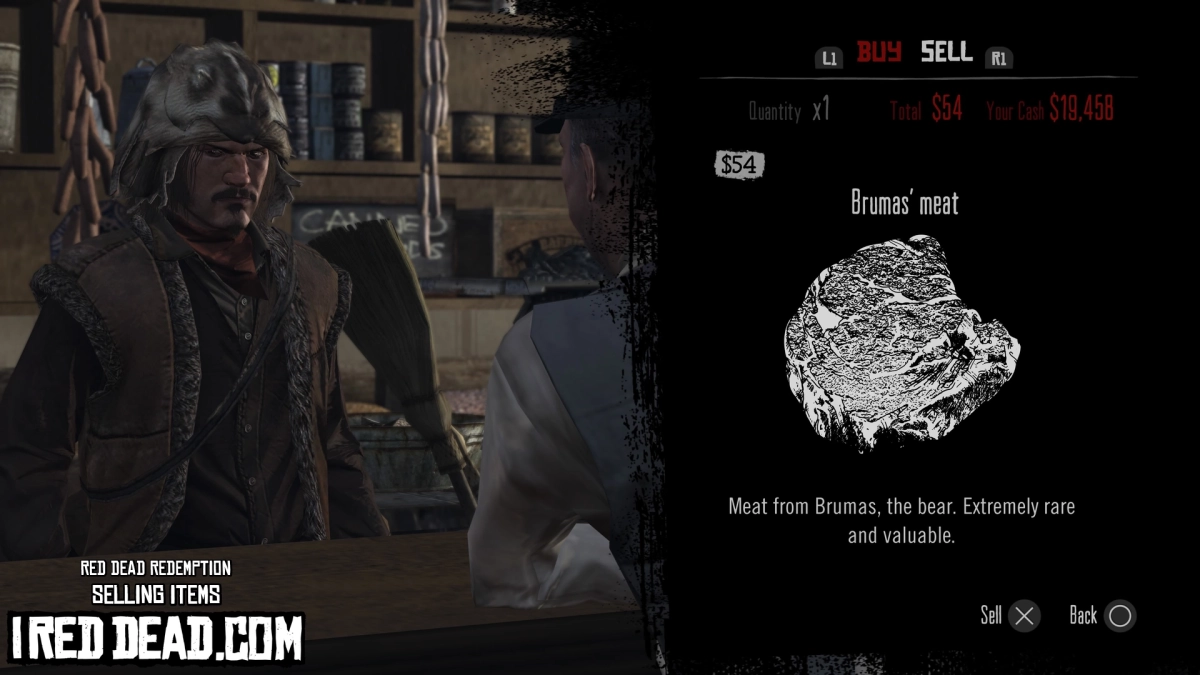 Red Dead Redemption Selling Items Brumas Meat