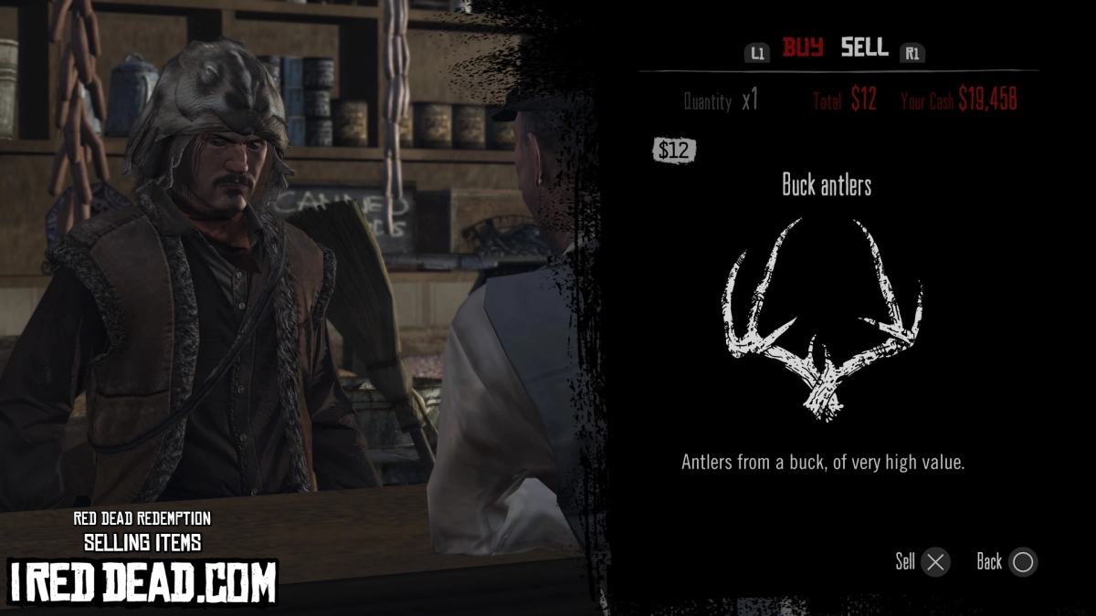 Red Dead Redemption Selling Items Buck Antlers