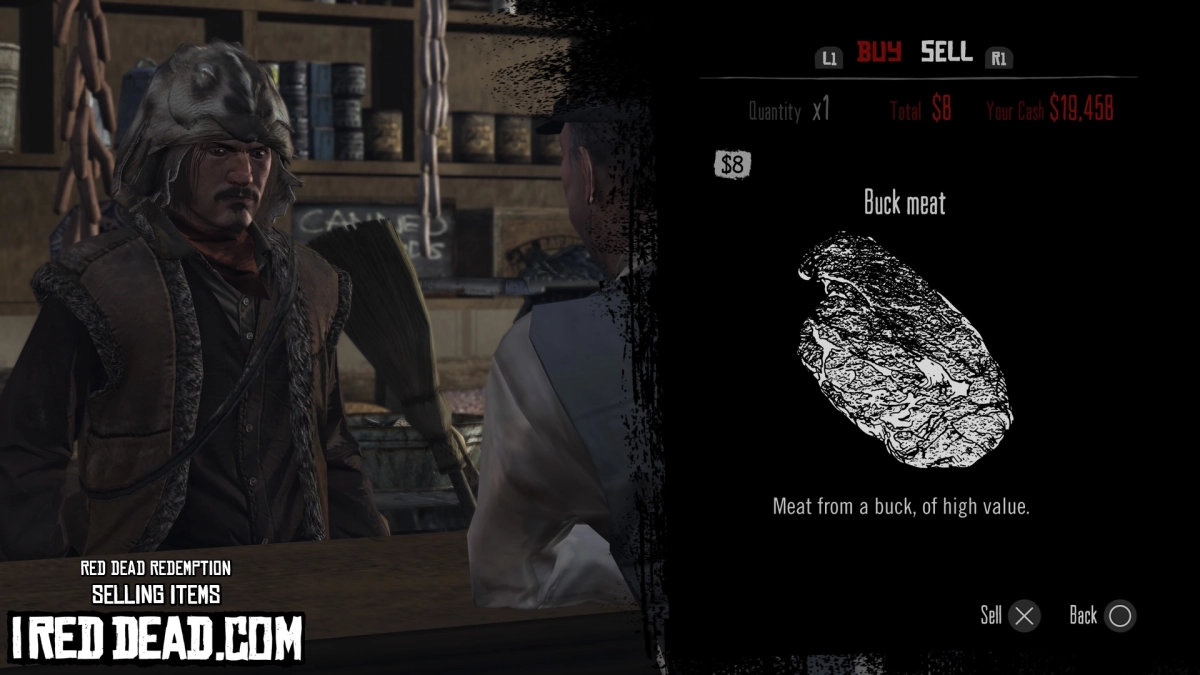 Red Dead Redemption Selling Items Buck Meat
