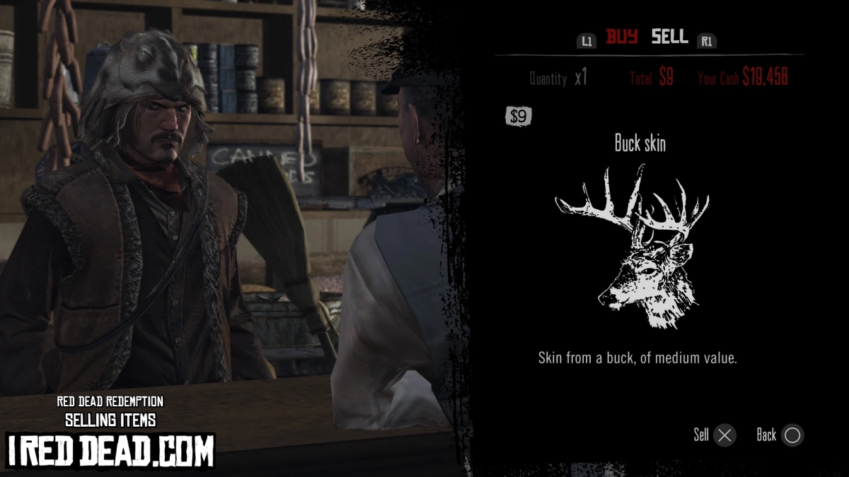 Red Dead Redemption Selling Items Buck Skin