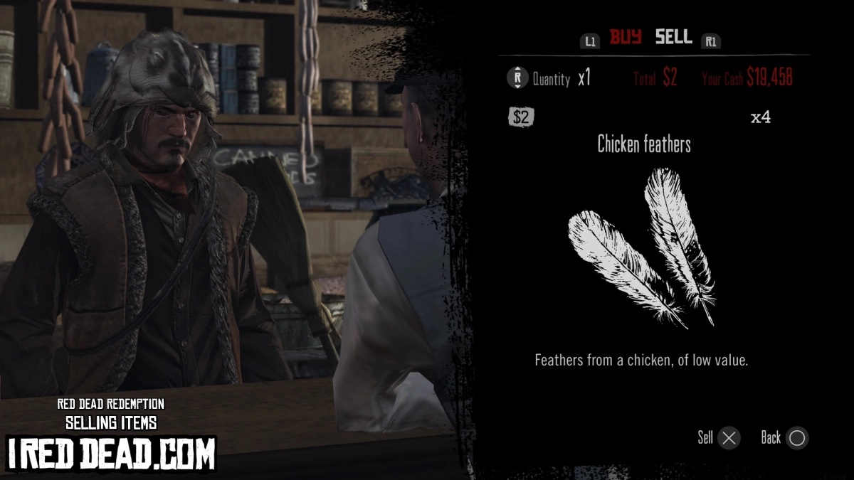 Red Dead Redemption Selling Items Chicken Feathers