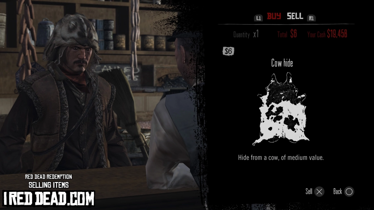 Red Dead Redemption Selling Items Cow Hide