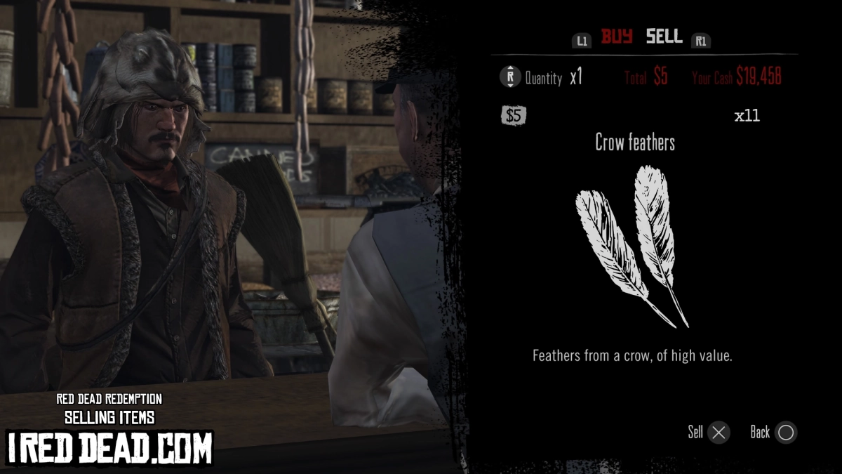 Red Dead Redemption Selling Items Crow Feathers