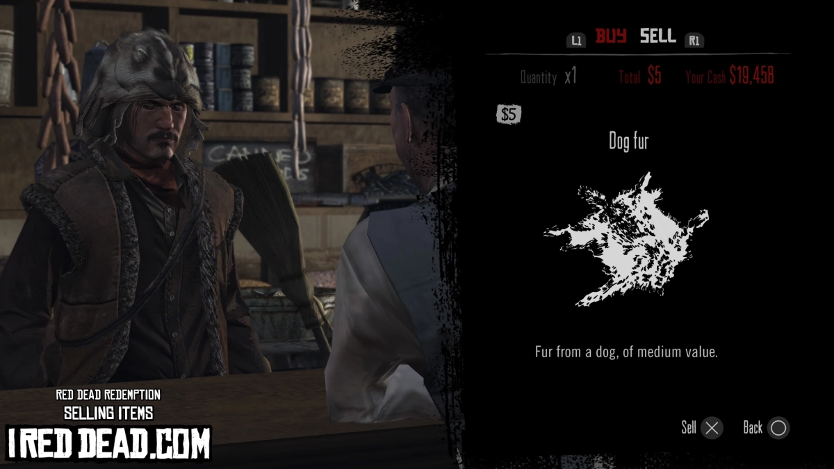 Red Dead Redemption Selling Items Dog Fur