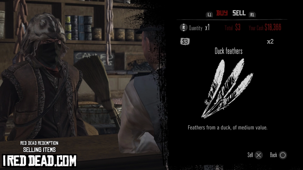 Red Dead Redemption Selling Items Duck Feathers