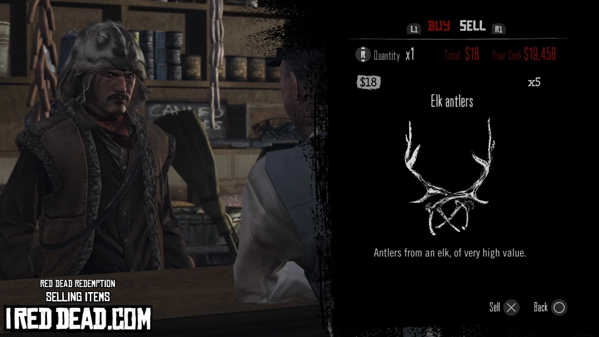 Red Dead Redemption Selling Items Elk Antlers