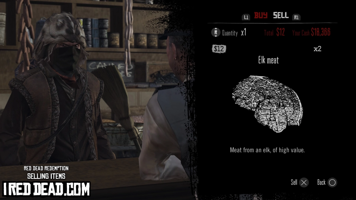 Red Dead Redemption Selling Items Elk Meat