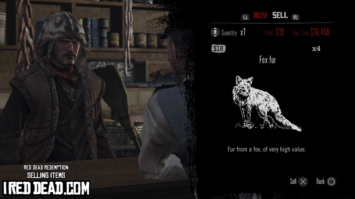 Red Dead Redemption Selling Items Fox Fur