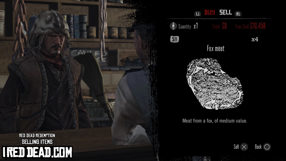 Red Dead Redemption Selling Items Fox Meat