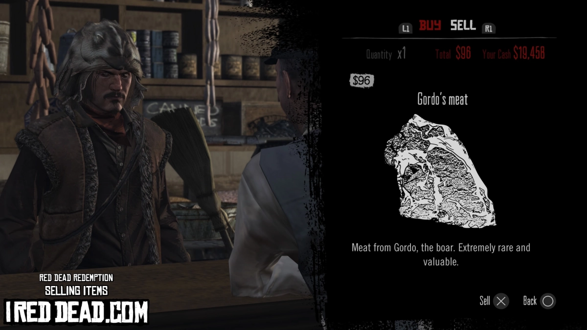 Red Dead Redemption Selling Items Gordos Meat