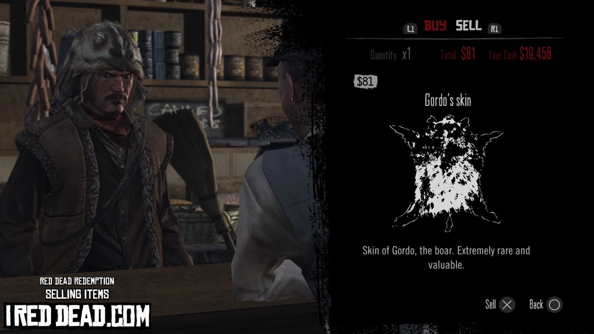 Red Dead Redemption Selling Items Gordos Skin