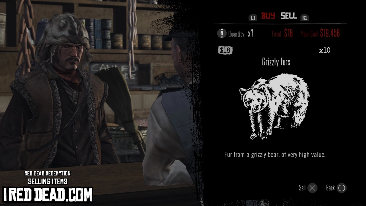 Red Dead Redemption Selling Items Grizzly Furs