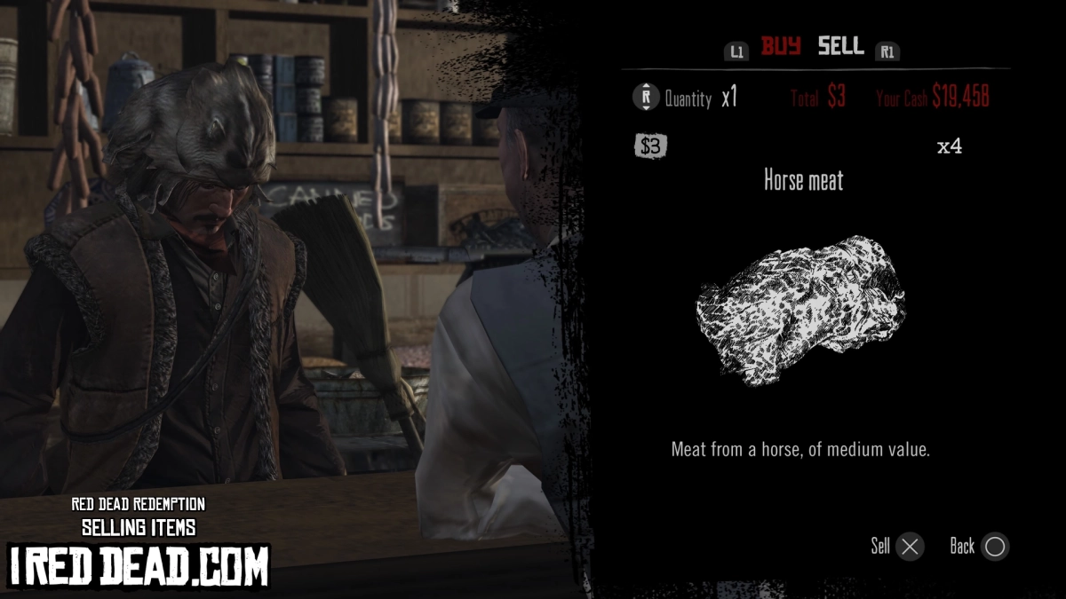 Red Dead Redemption Selling Items Horse Meat