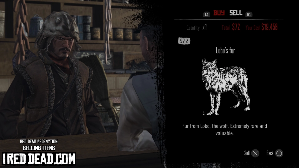Red Dead Redemption Selling Items Lobos Fur