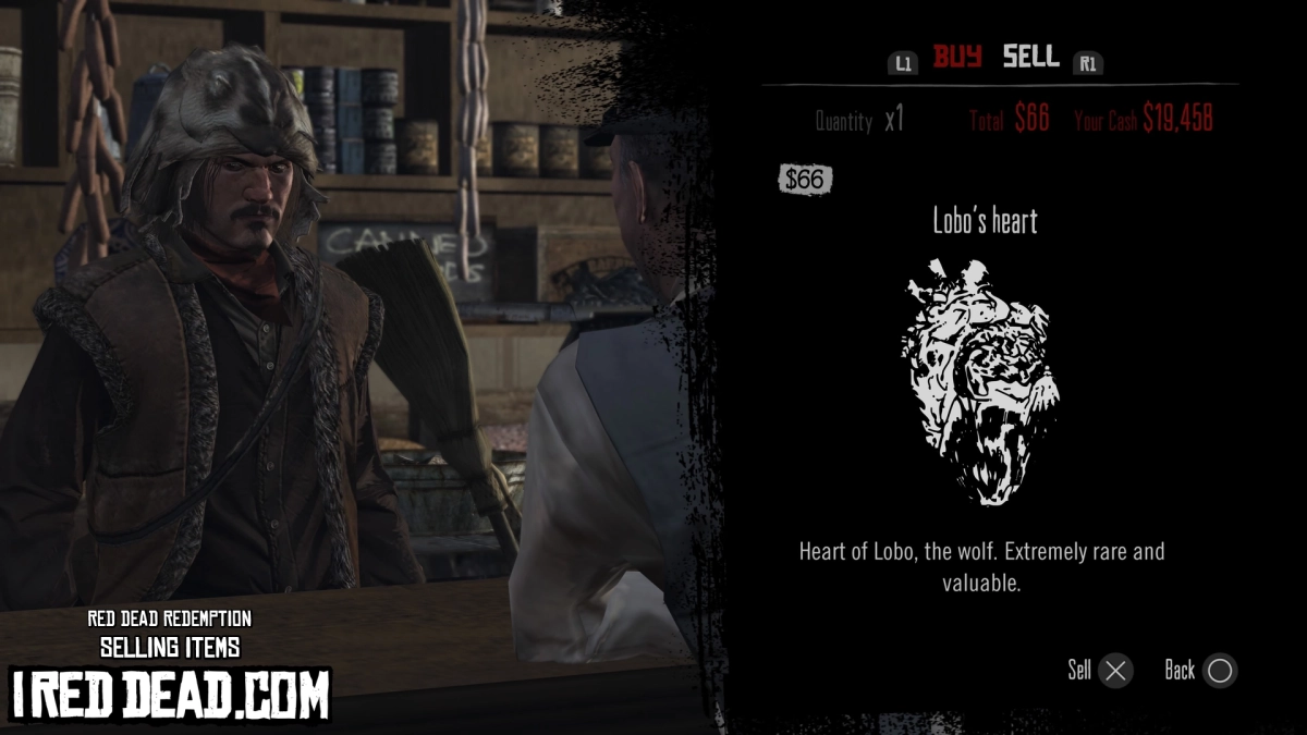 Red Dead Redemption Selling Items Lobos Heart