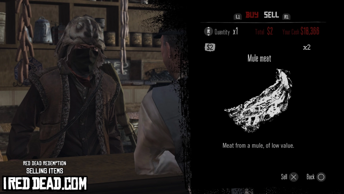 Red Dead Redemption Selling Items Mule Meat