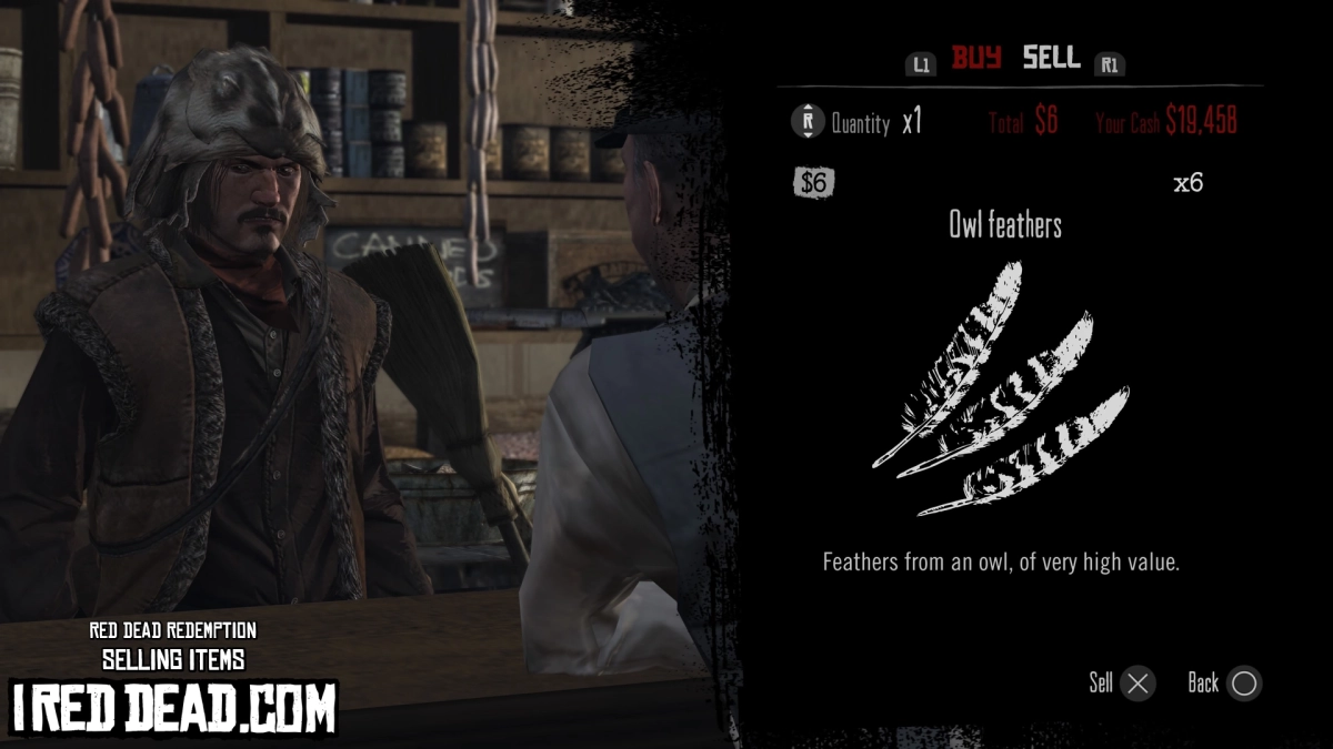 Red Dead Redemption Selling Items Owl Feathers