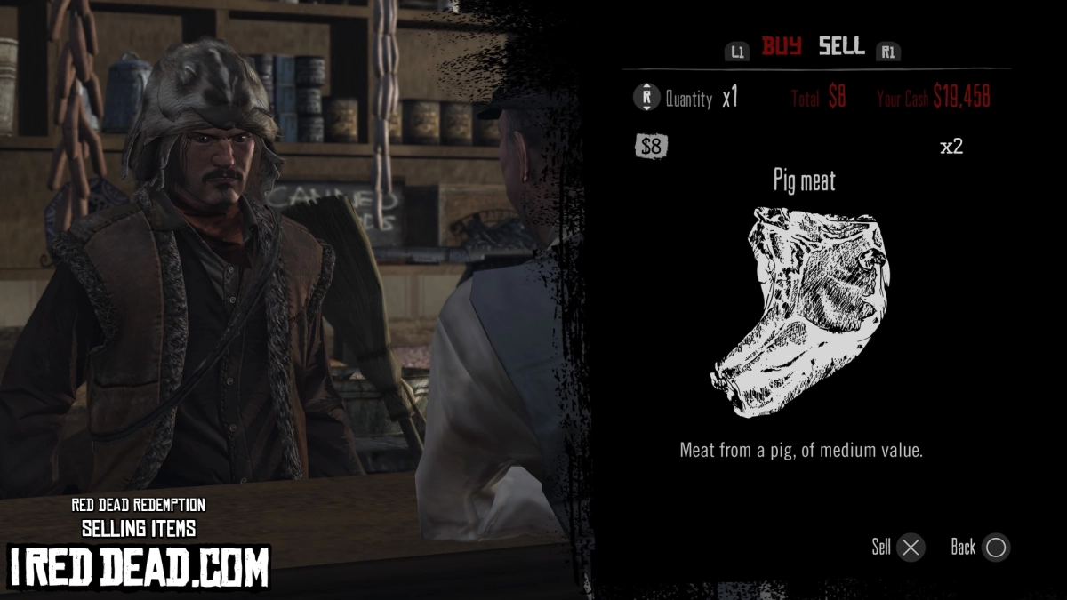 Red Dead Redemption Selling Items Pig Meat