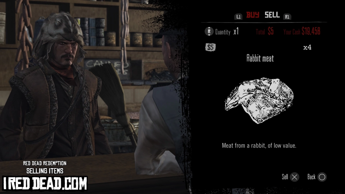 Red Dead Redemption Selling Items Rabbit Meat