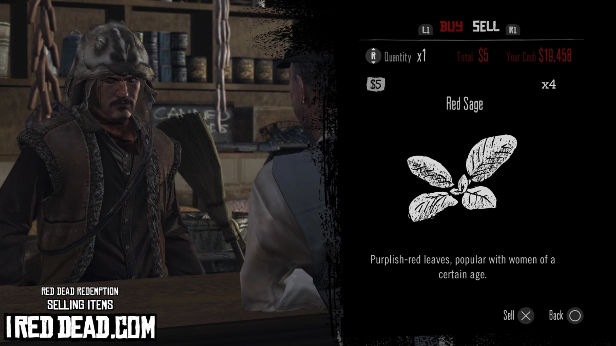 Red Dead Redemption Selling Items Red Sage