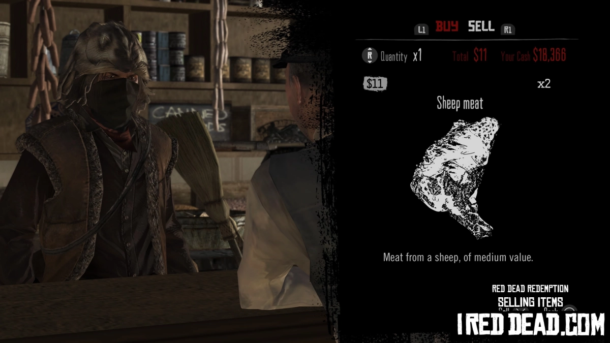 Red Dead Redemption Selling Items Sheep Meat